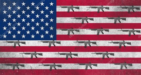 Usa Flag And Guns