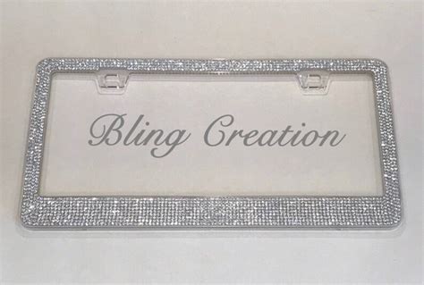 Bling Rhinestone Crystal Plastic License Plate Frame Etsy