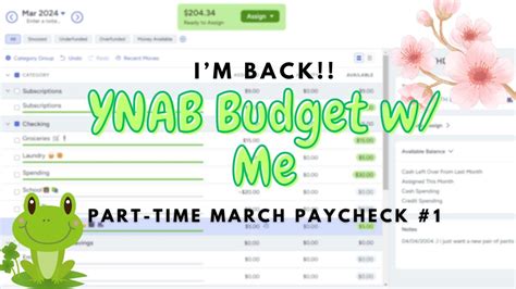 Ynab Budget With Me March Paycheck Low Income Year Old College