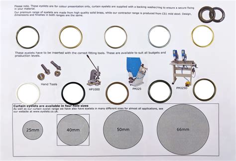 eyelet size chart - Keski