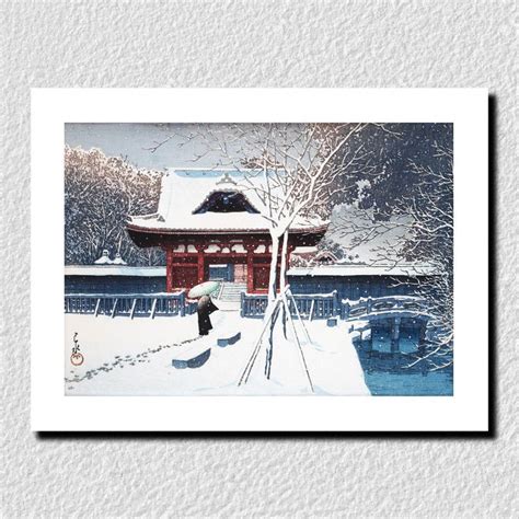 Reproduction D Estampe De Kawase Hasui Neige Persistante Urayasu