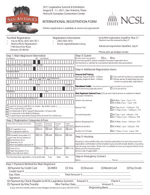 Fillable Online Ncsl Fax Mail Registration Ncsl Fax Email Print