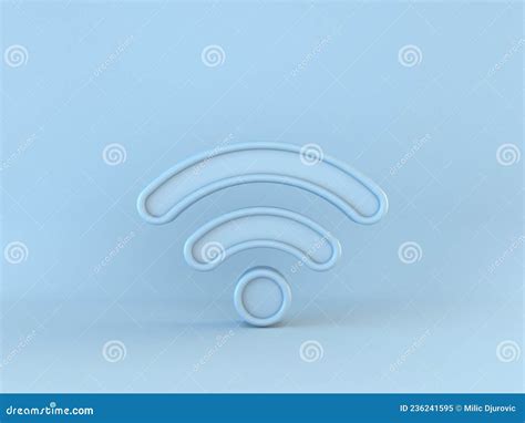 Símbolo De Rede Sem Fio Wifi Azul 3d Ilustração Stock Ilustração de