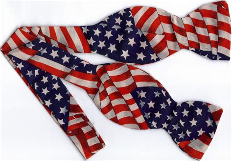 American Flag Bow Tie Self Tie