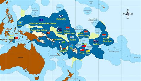 The Blue Pacific—exclusive Economic Zones Of 14 Independent Pacific