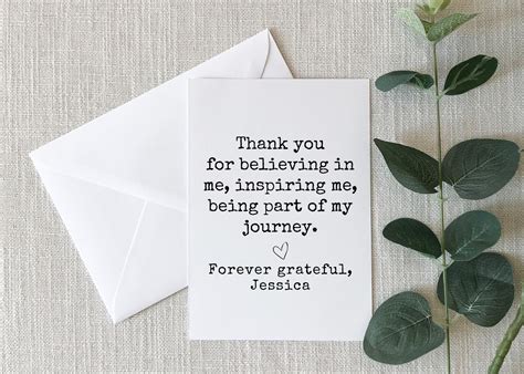 Personalized Mentor Thank You Card Custom Graduation For Etsy