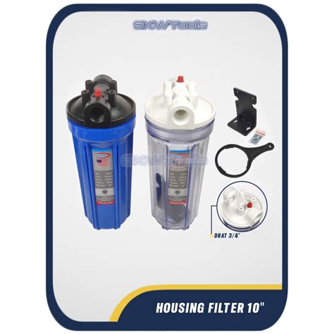 Jual Housing Filter Air Eugen Inch Drat Clear Blue Tabung