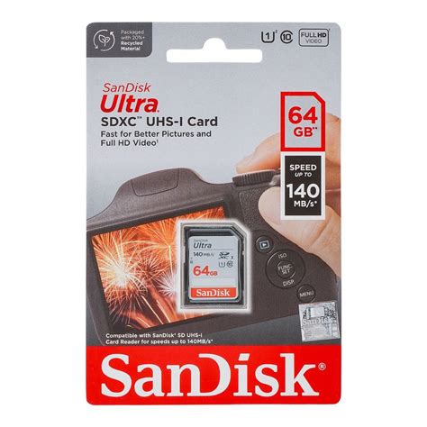 Order Sandisk Ultra SDXC UHS 1 Card 140MB S 64GB Online At Special