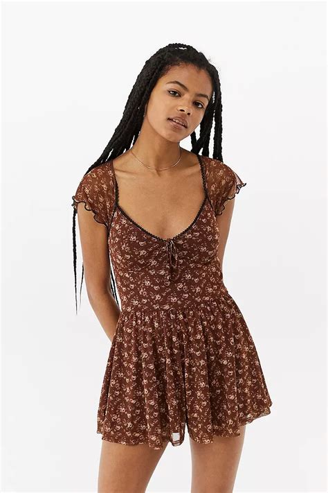 Uo Milly Floral Playsuit Urban Outfitters Uk