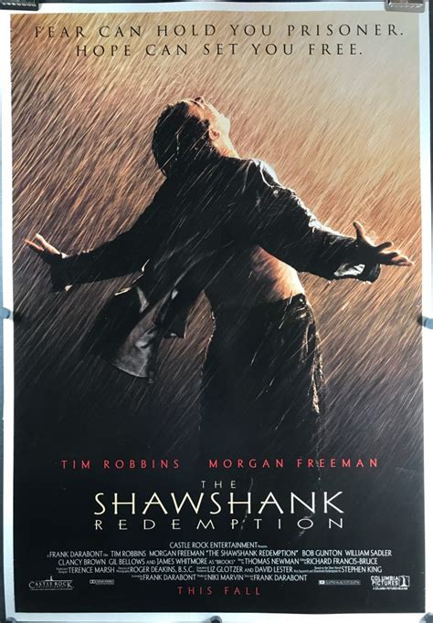 Shawshank Redemption Original Advance Movie Theater Poster For Sale