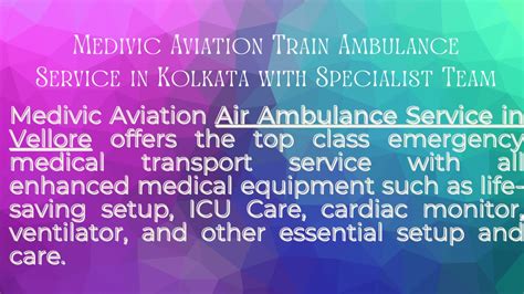 Ppt Medivic Air Ambulance Service In Vellore And Udaipur For Risk