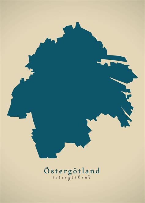 ostergotland county map poster picture metal print paint  ingo