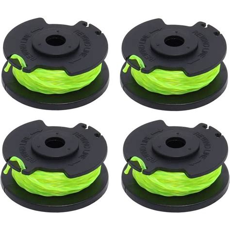 Lot de 4 Bobine de fil de rechange pour débroussailleuse Ryobi RAC143