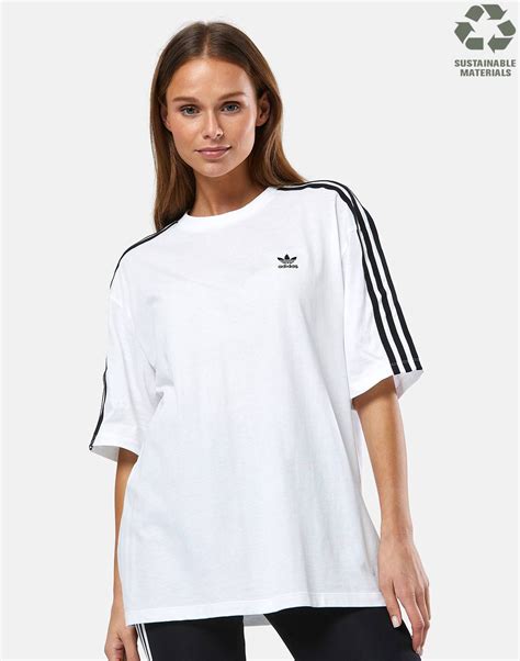 Adidas Originals Womens Oversized T Shirt White Life Style Sports Eu