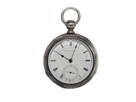 1876 Antique American Watch Co Waltham Sterling Silver Pocket Watch