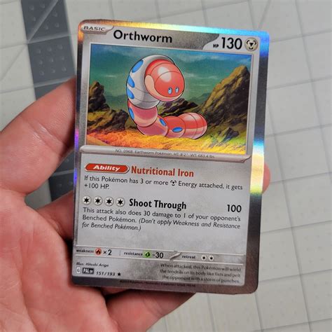 Orthworm Twisted Miscut Error Pokemon Card Paldea Evolved Holo Rare