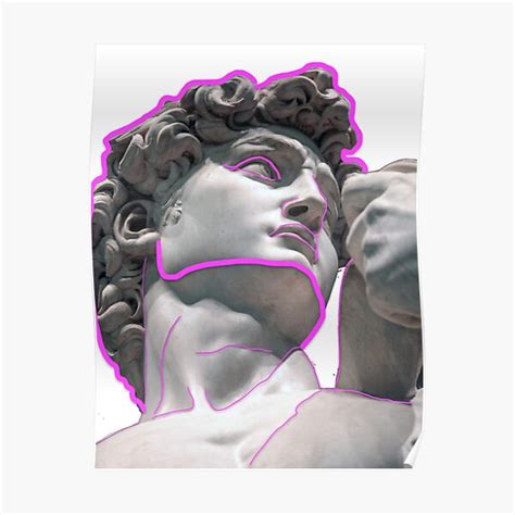 Michelangelo David Pink Outline Poster For Sale By Charlo19 Redbubble