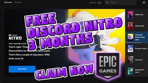 How To Claim Free Discord Nitro For 3 Months By Epic Game Store