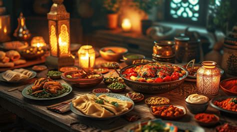 Ramadan Iftar Food Islamic Theme Set Background Iftar Food Ramadan