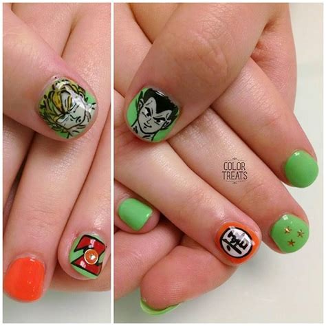 Acrylic Dragon Ball Z Nails Dragon Ball Nails Goku Krilin Nail