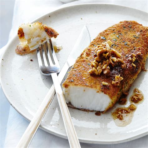 Sea Bass Fillets with Lemon-Hazelnut Brown Butter Recipe - Bob Chambers