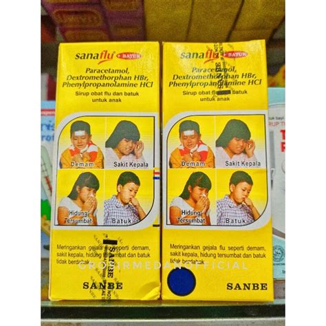 Jual Sanaflu Sirup Obat Batuk Dan Flu Anak Mengobati Demam Sakit