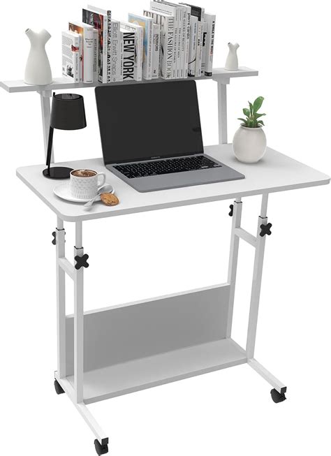 Lvhecforhm Schreibtisch Mit Rollen Laptoptisch H Henverstellbar