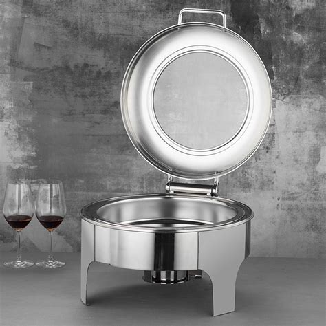 Chafing Dish Stainless Steel Round Hot Pot Rack Buffet Warmer Container