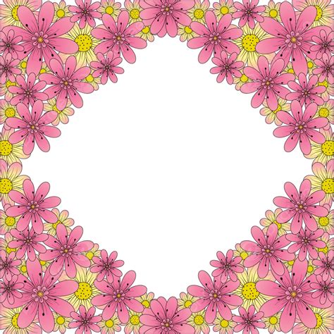 Fondo De Marco De Flor Rosa Y Púrpura Vector Png Fondo De Flores