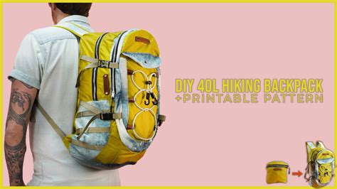 DIY 40L Hiking Backpack PRINTABLE SEWING PATTERN STEP BY STEP SEWING