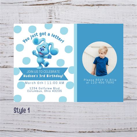 Blues Clues Invitación de cumpleaños personalizable 5x7 Etsy España