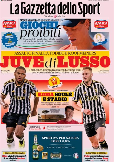 La Gazzetta In Prima Pagina Milan Via Adli E Bennacer Si Apre La