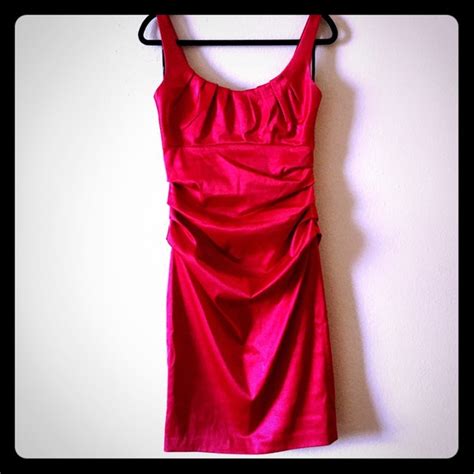 Red Satin Cocktail Dress Gem