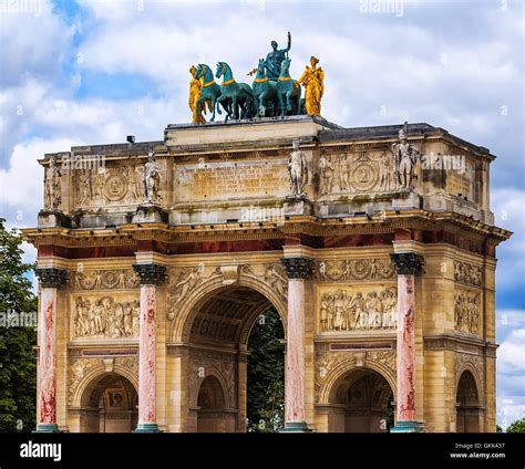 The Arc De Triomphe Du Carrousel Between Louvre And Tuileries In Paris