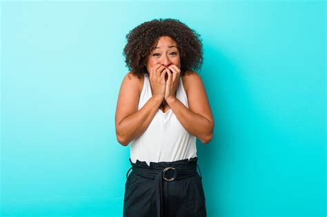 Premium Photo Young African American Woman Laughing About Something