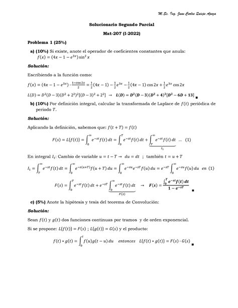 2P Solucionario Segundo Parcial Mat 207 I 2022 M Ing Juan Carlos