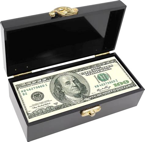 Black Acrylic Lockable Cash Box Money Holder Cash