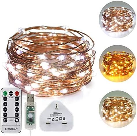 Erchen Usb Dual Color Led String Lights Ft Leds Color Changing