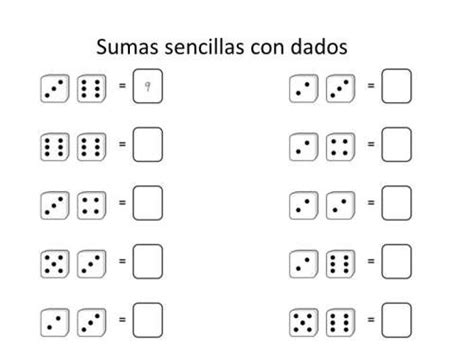 Sumas Sencillas Con Dados Para Primaria E Infantil Orientacion Andujar