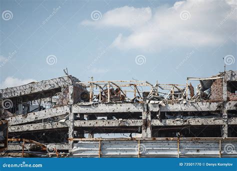 View of Donetsk Airport Ruins Stock Photo - Image of army, airport ...