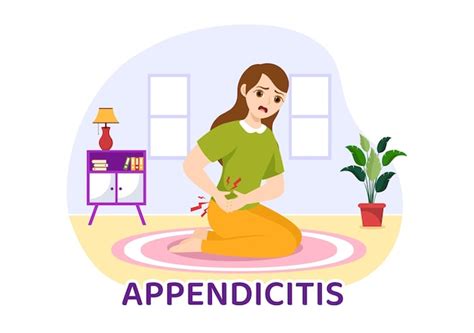 Premium Vector Appendicitis Illustration With Inflammation Of The