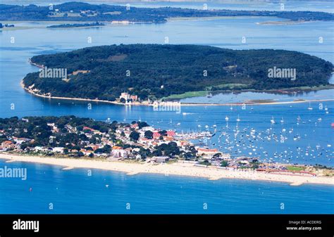 Aerial View Sandbanks Brownsea Island Poole Harbour Poole Bay Stock