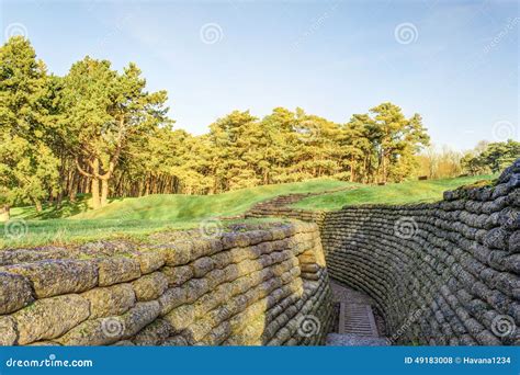 The Trenches on Battlefield of Vimy Ridge France. Stock Photo - Image ...