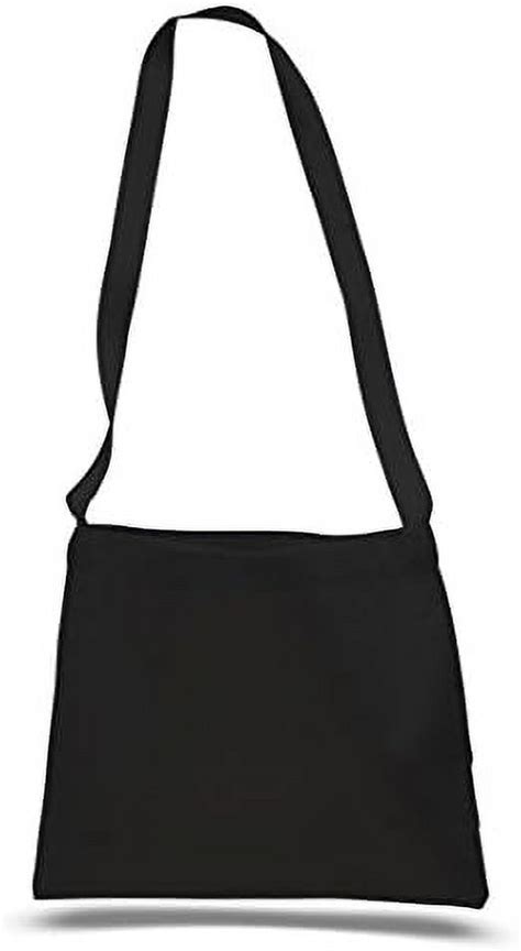 Cross Body Canvas Totes Small Messenger Tote Bags Long Shoulder Straps Set Of 12 Black