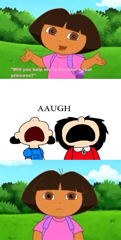 Lucy And Mafalda Screaming At Dora By Pingguolover On Deviantart