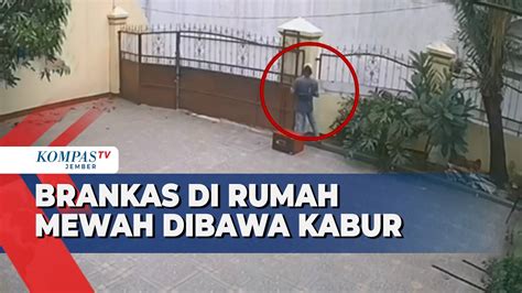 Terekam CCTV Aksi 2 Pencuri Bawa Kabur Brankas Dari Rumah Mewah Di