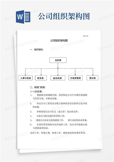 公司组织架构图word模板下载编号qmbpkyzz熊猫办公