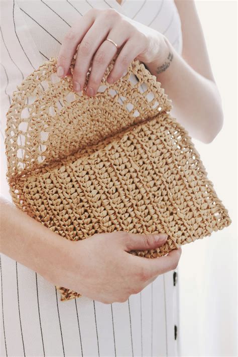 Sunrise Clutch Crochet Pattern Raffia Purse Crochet Darling Jadore