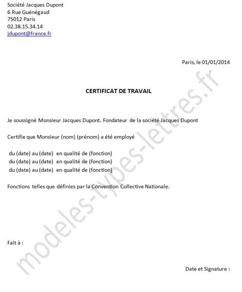 Letter Of Application Modele De Lettre Pour Reprendre Le Travail