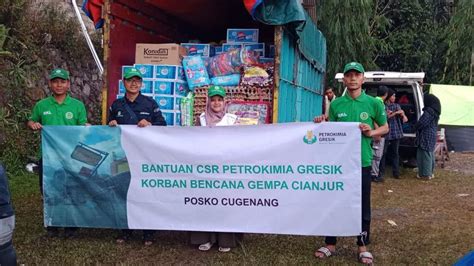 Petrokimia Gresik Kirim Bantuan Senilai Rp 100 Juta Untuk Korban Gempa